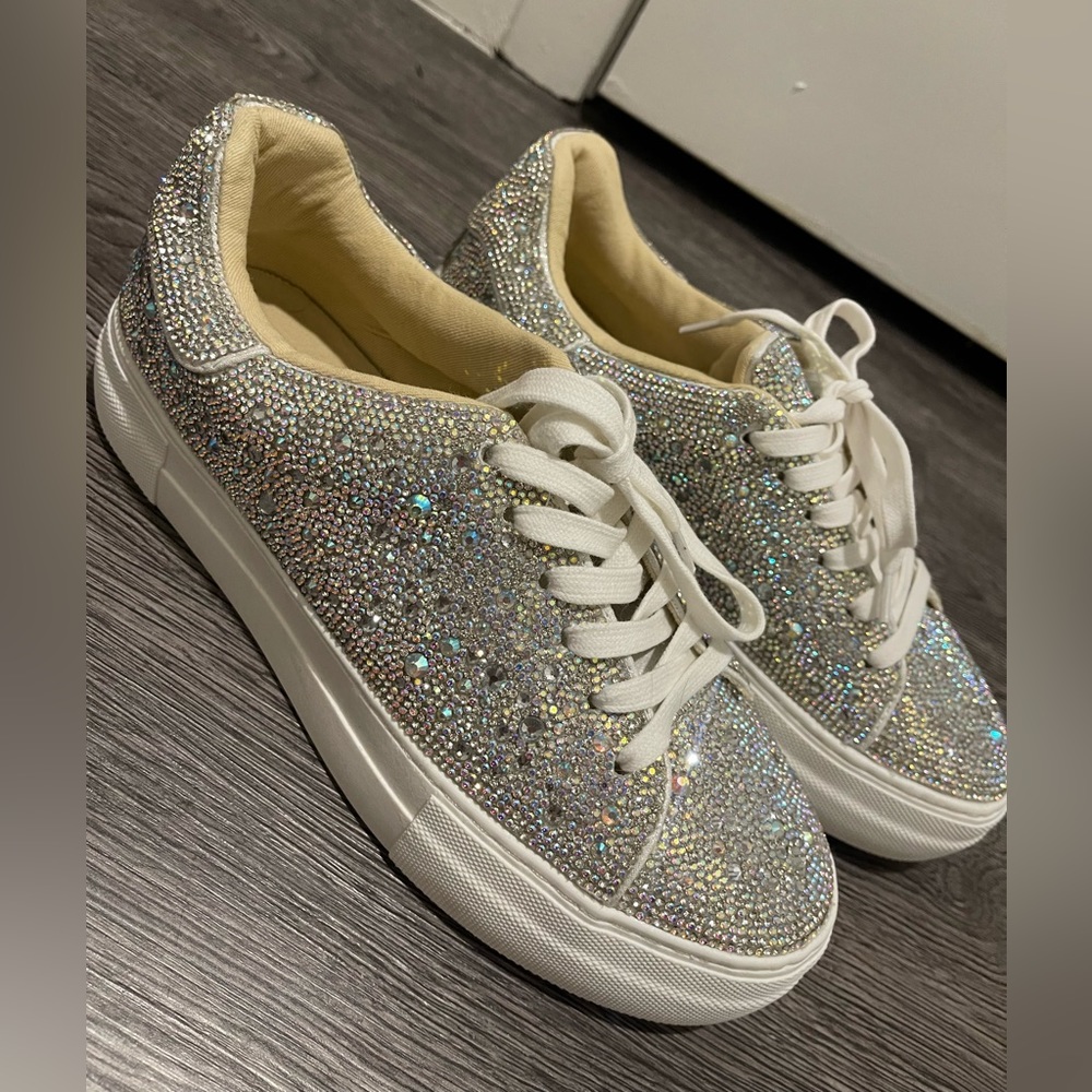 Betsy Johnson Rhinestone Sneaker size 8